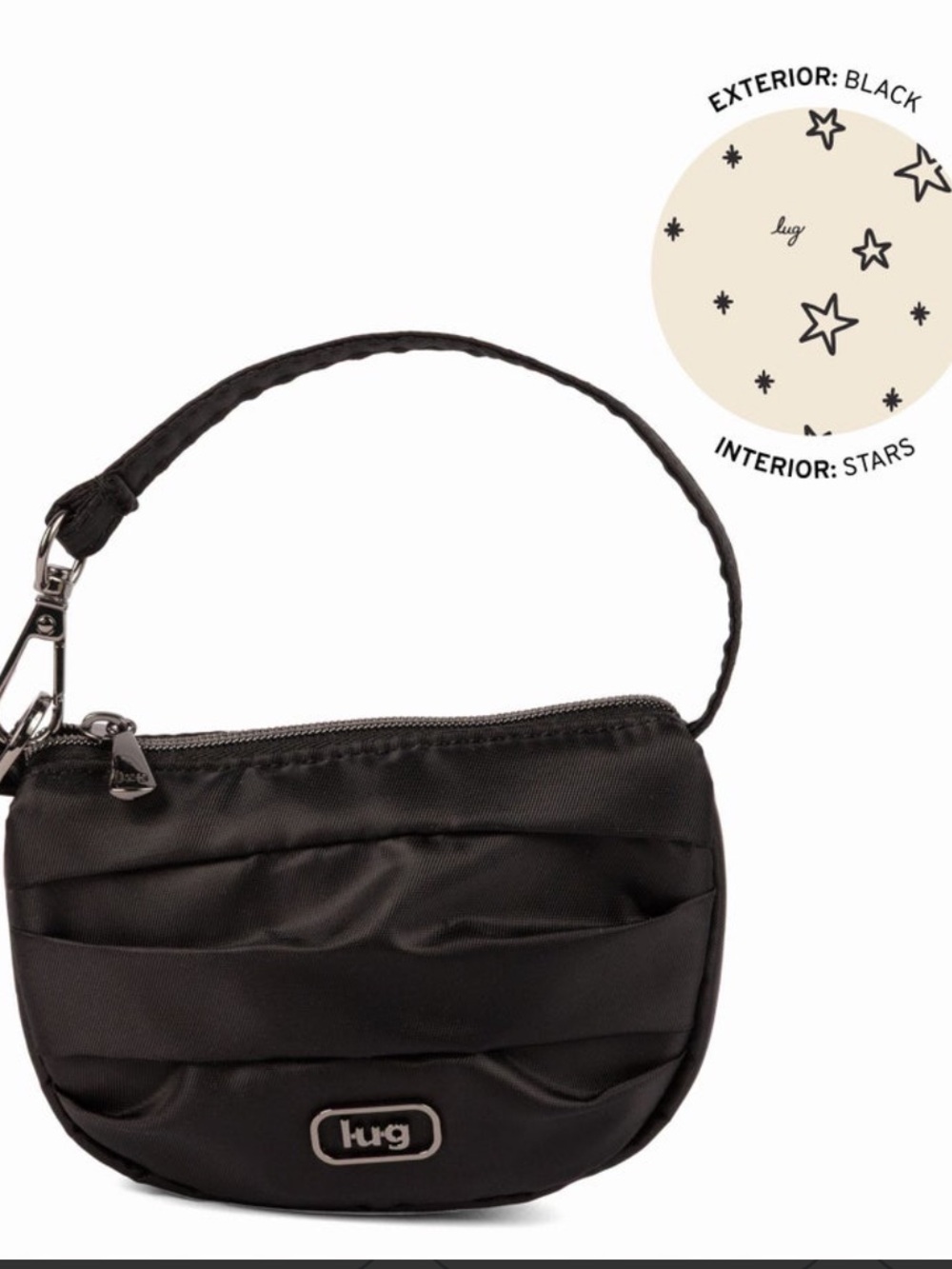 Lug Disco Pleated Pouch Black